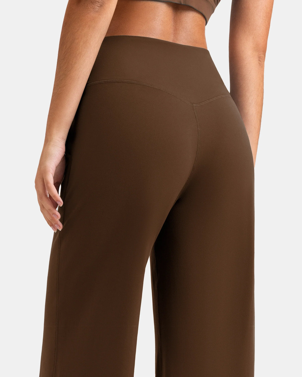 Dreamlux® Wide Leg High Waisted Ultra Soft 27.5" Daily Pant - Petite — Cocoa 