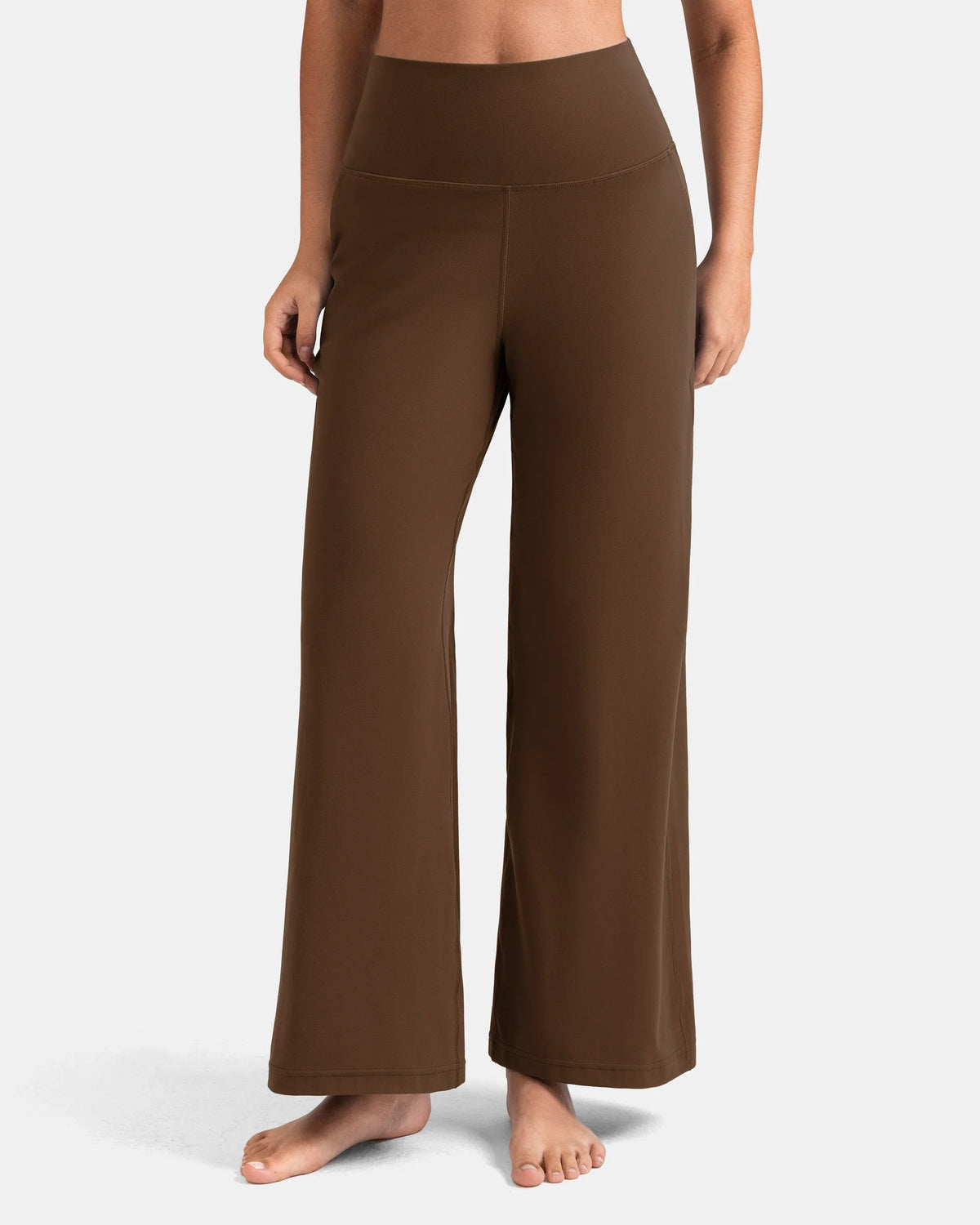 Dreamlux® Wide Leg High Waisted Ultra Soft 27.5" Daily Pant - Petite — Cocoa 