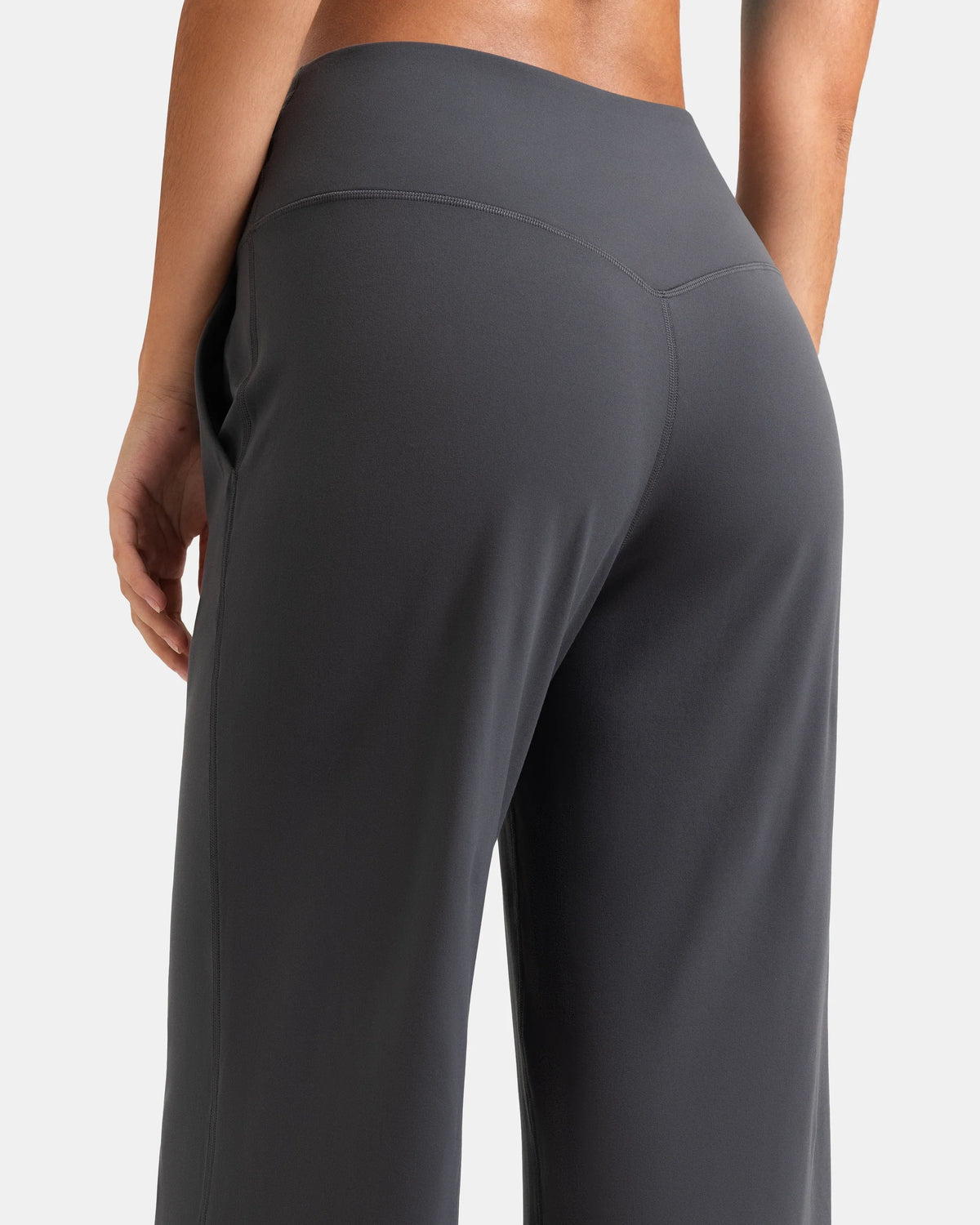 Dreamlux® Wide Leg High Waisted Ultra Soft 27.5" Daily Pant - Petite — Dark Carbon