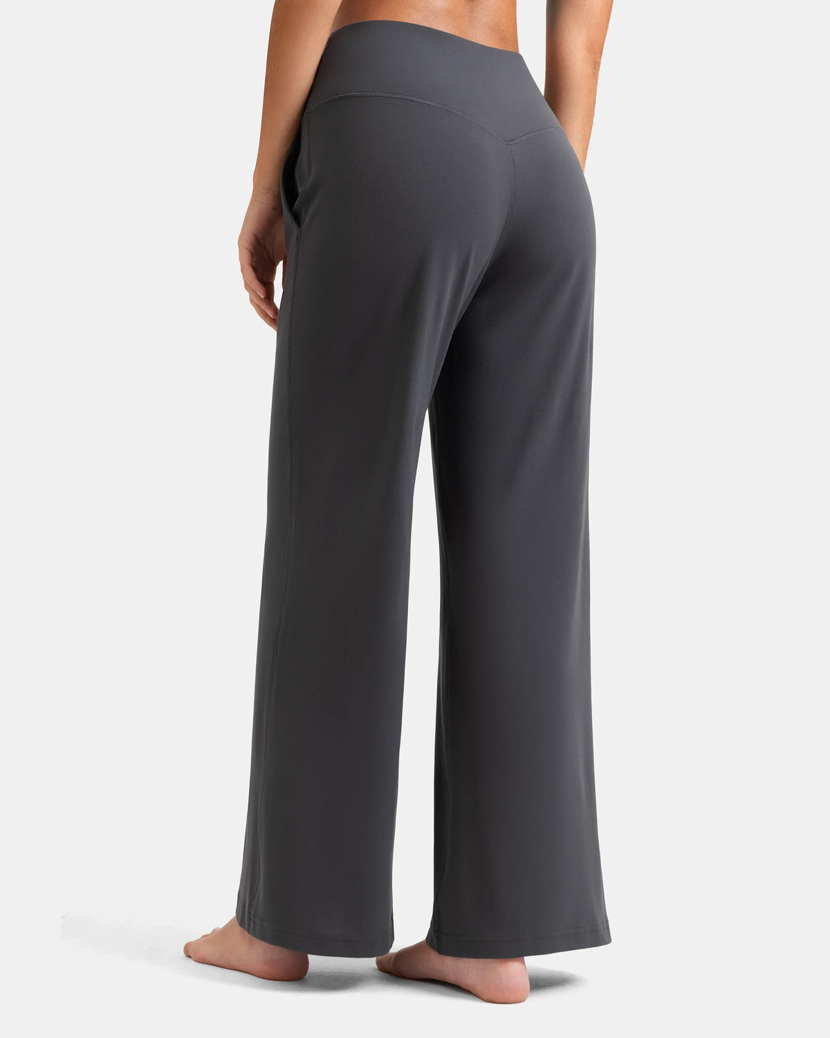 Dreamlux® Wide Leg High Waisted Ultra Soft 27.5" Daily Pant - Petite — Dark Carbon
