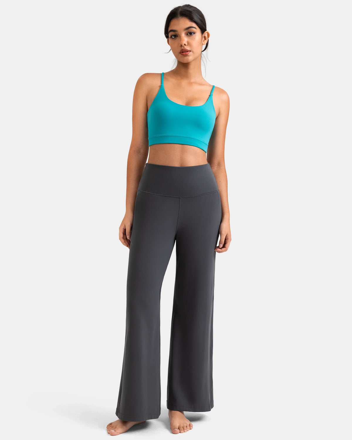 Dreamlux® Wide Leg High Waisted Ultra Soft 27.5" Daily Pant - Petite — Dark Carbon