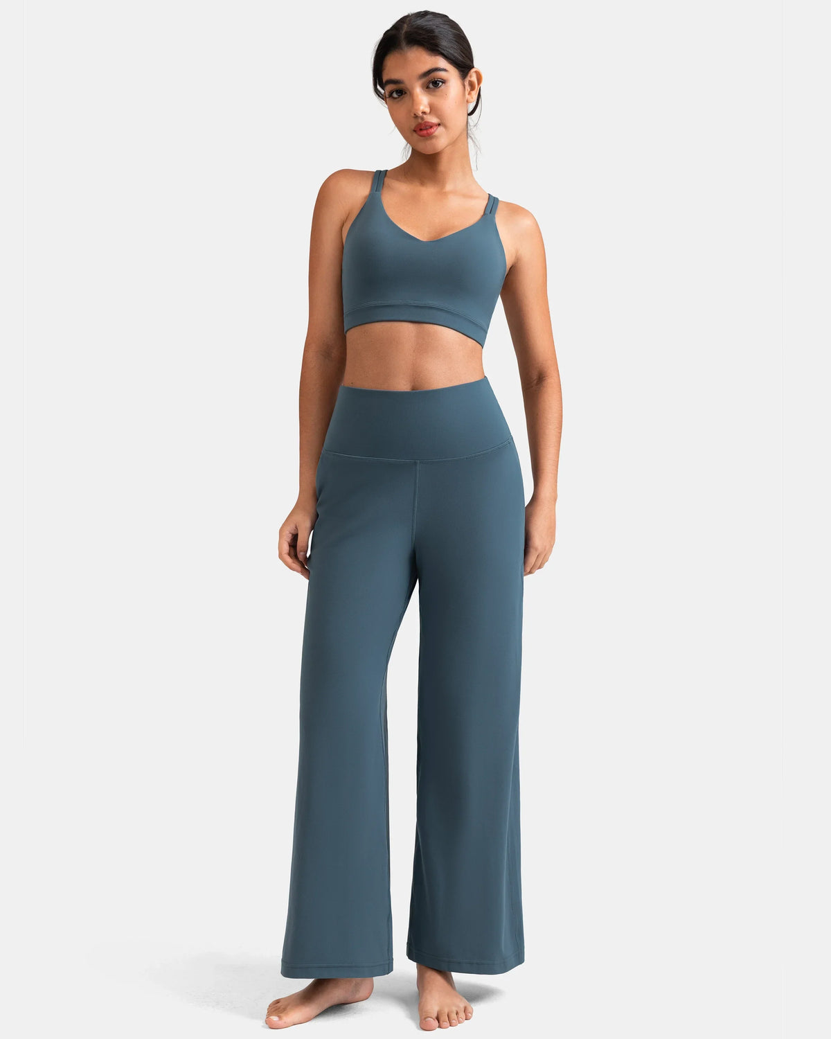 Dreamlux® Wide Leg High Waisted Ultra Soft 27.5" Daily Pant - Petite — Dark Jasper