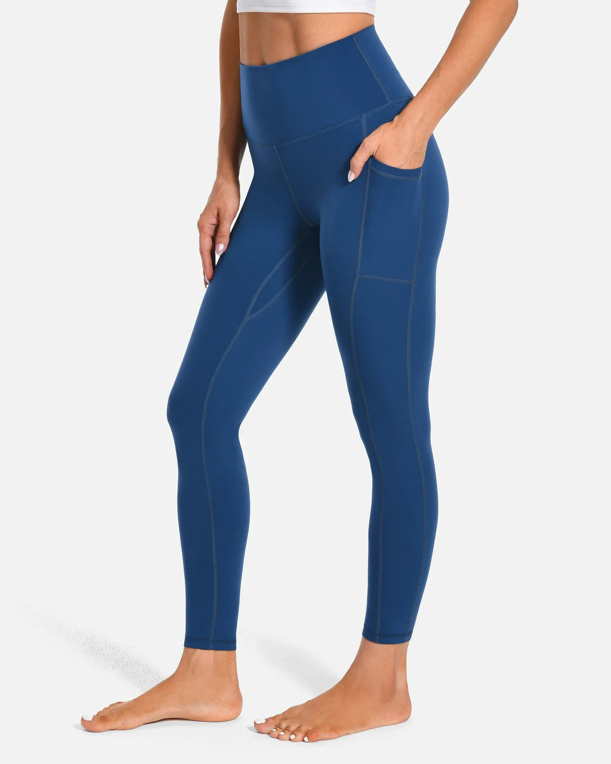 Essential High Waisted 25" Legging w/ Pockets — Blue Grouper