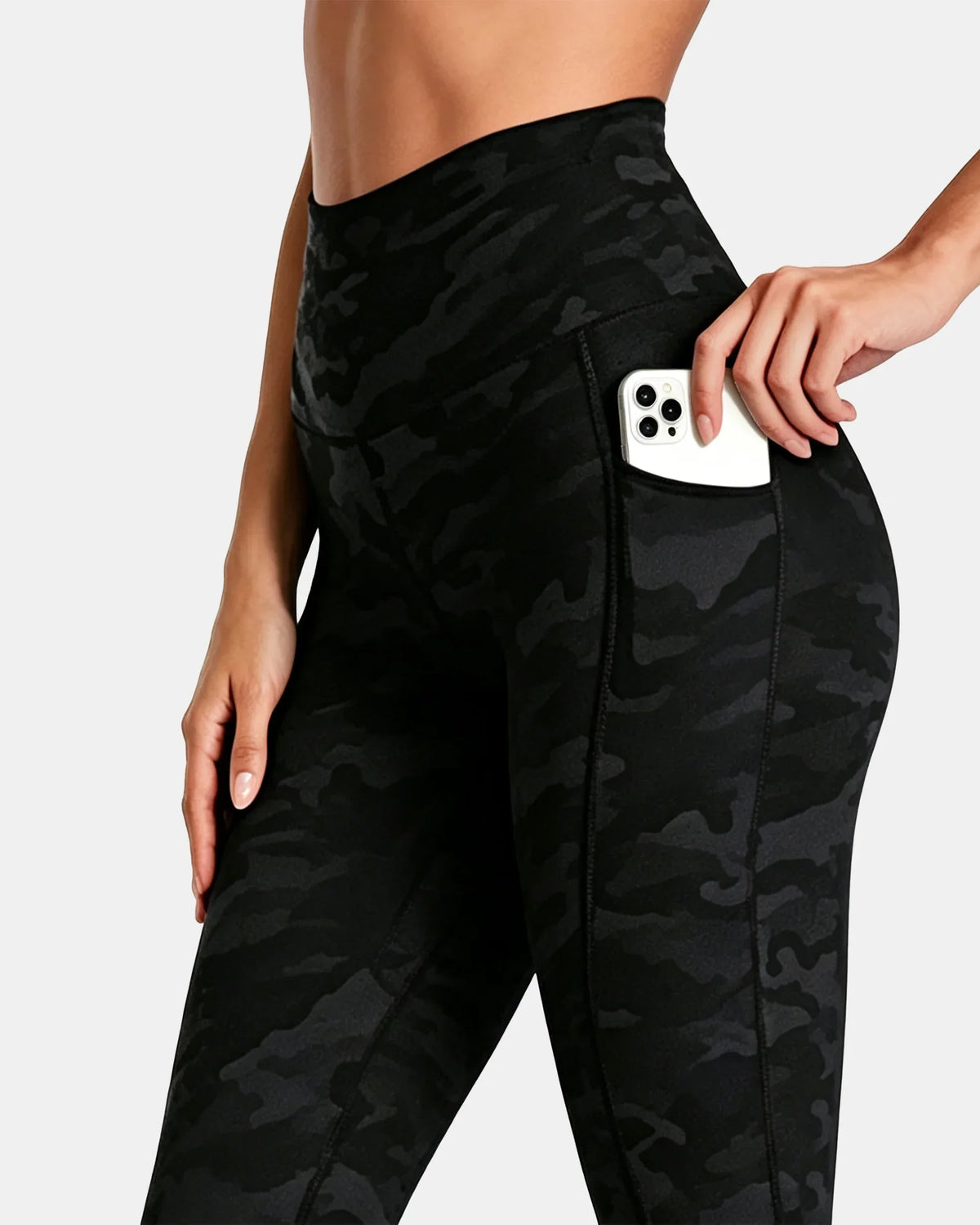 Essential High Waisted 25" Legging w/ Pockets — Deep Grey Camo
