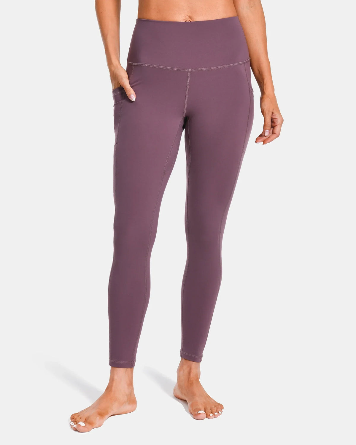 Essential High Waisted 25" Legging w/ Pockets — Dusty Red