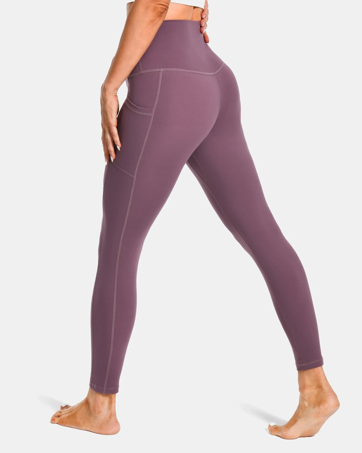 Essential High Waisted 25" Legging w/ Pockets — Dusty Red