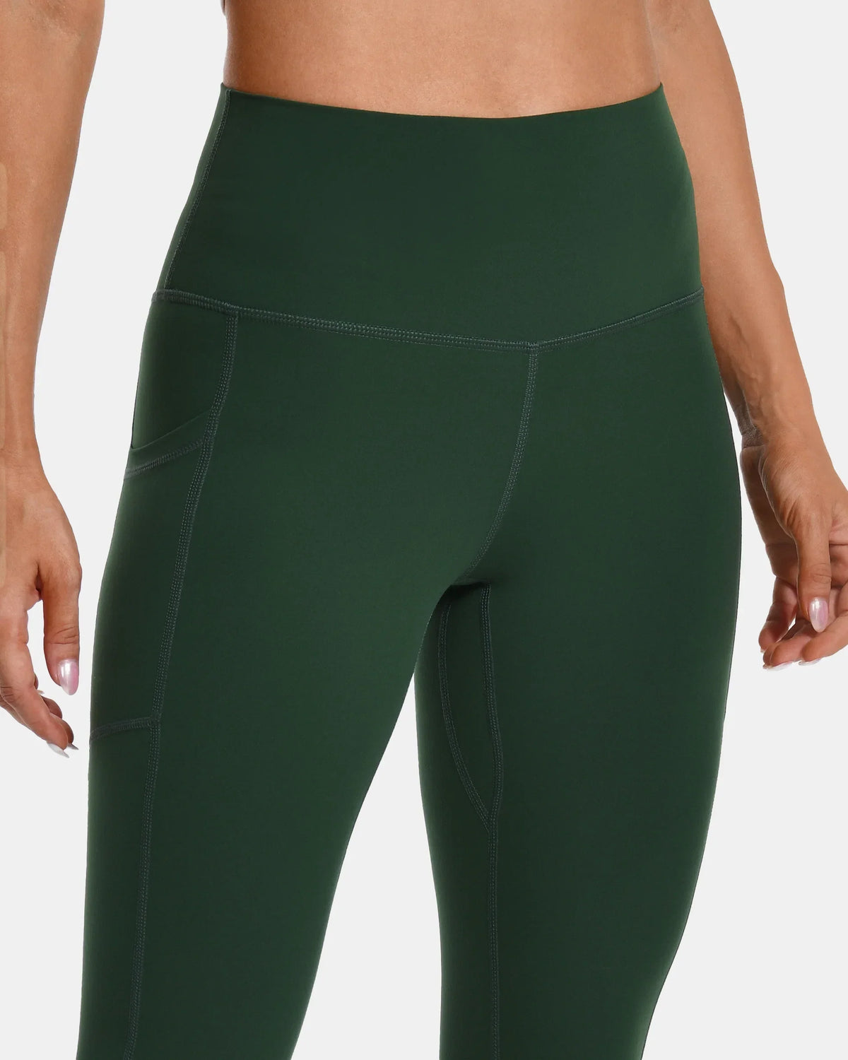 Essential High Waisted 25" Legging w/ Pockets — Forest Green