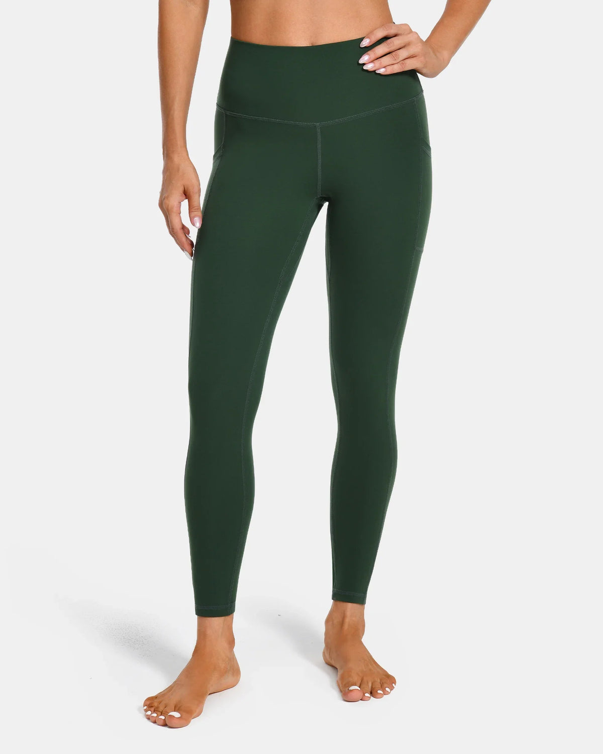 Essential High Waisted 25" Legging w/ Pockets — Forest Green