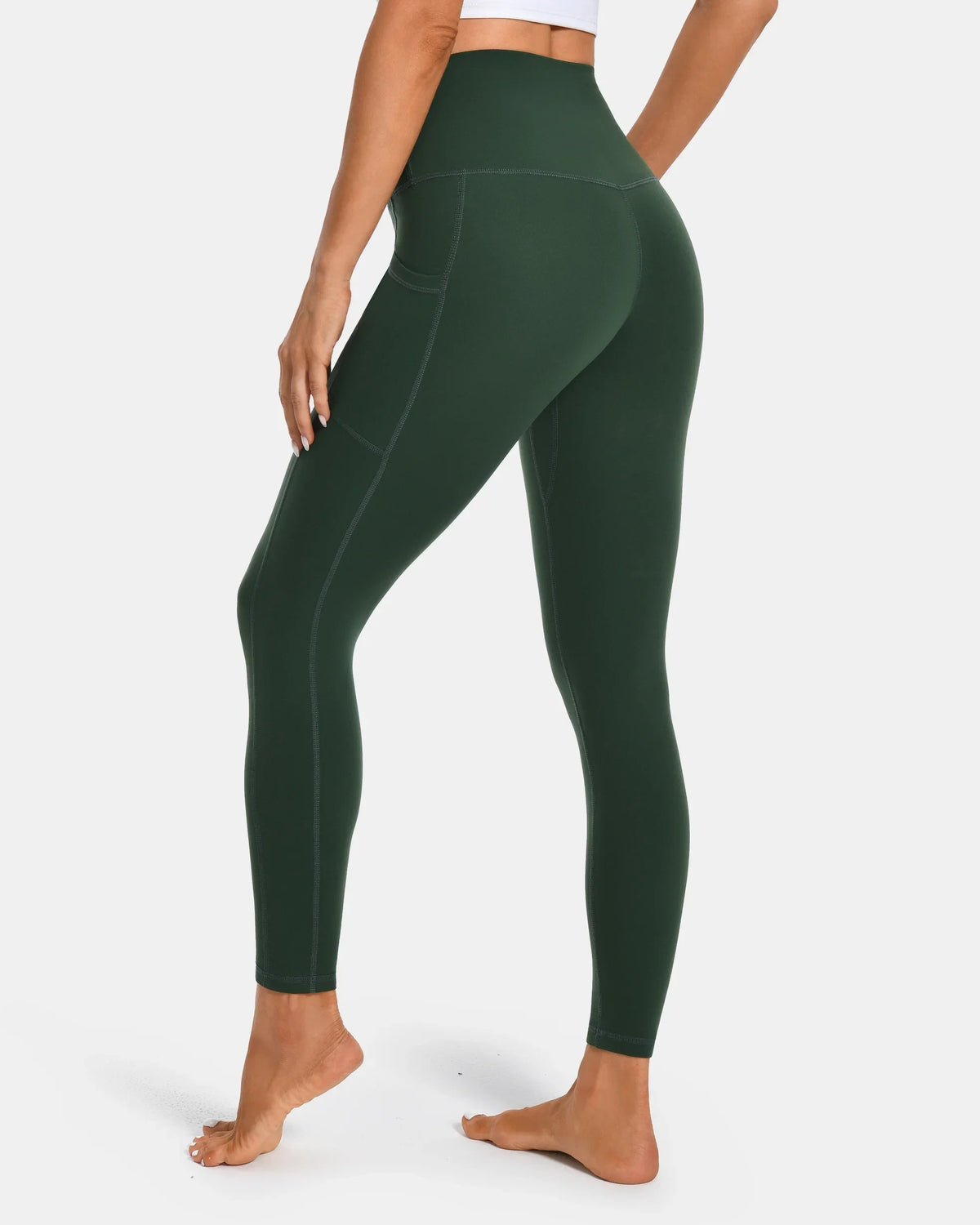 Essential High Waisted 25" Legging w/ Pockets — Forest Green