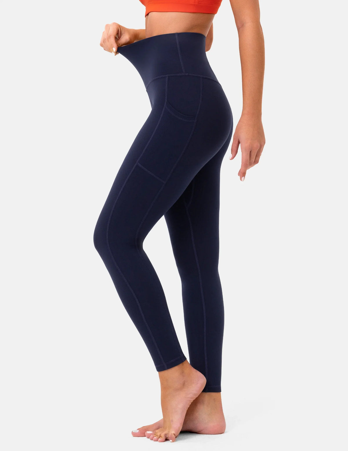 Essential High Waisted 25" Legging w/ Pockets — Navy