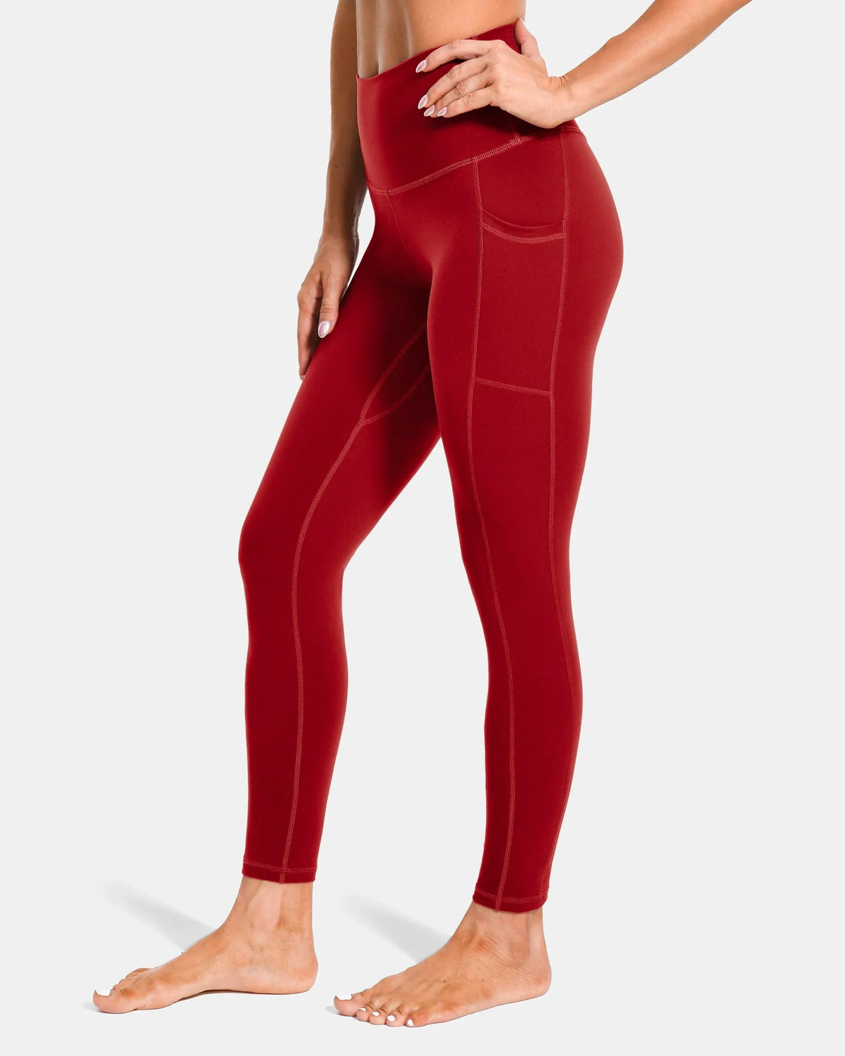 Essential High Waisted 25" Legging w/ Pockets — Rose Red