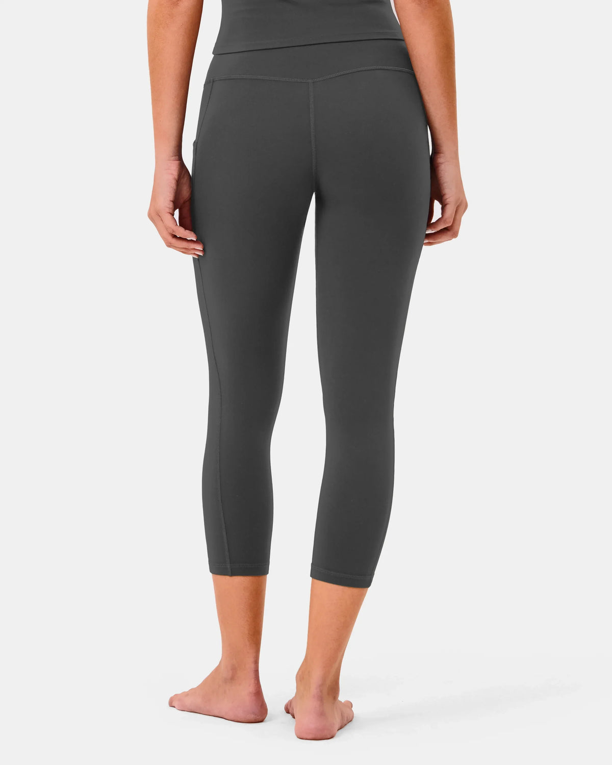 Essential High Waisted 21" Sports Legging w/ Pockets — Charcoal Grey