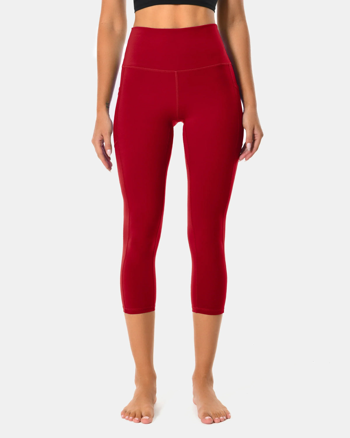 Essential High Waisted 21" Sports Legging w/ Pockets — Rose Red