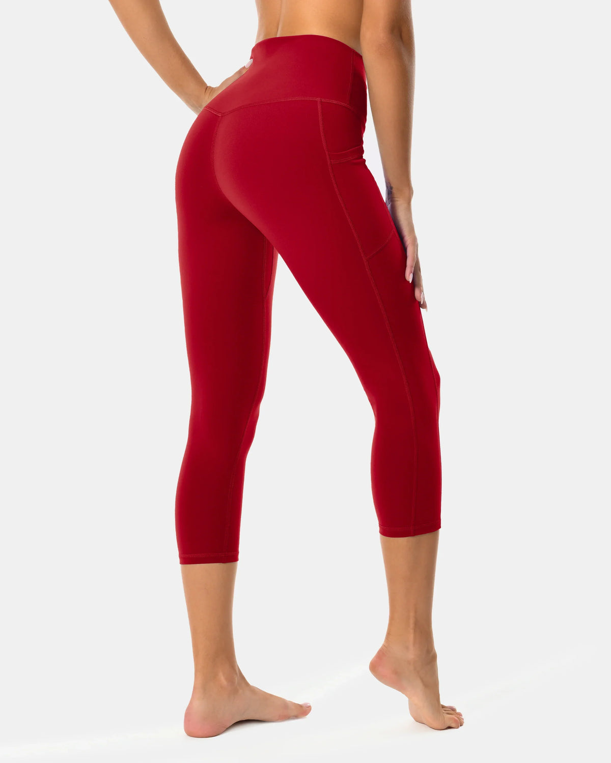Essential High Waisted 21" Sports Legging w/ Pockets — Rose Red