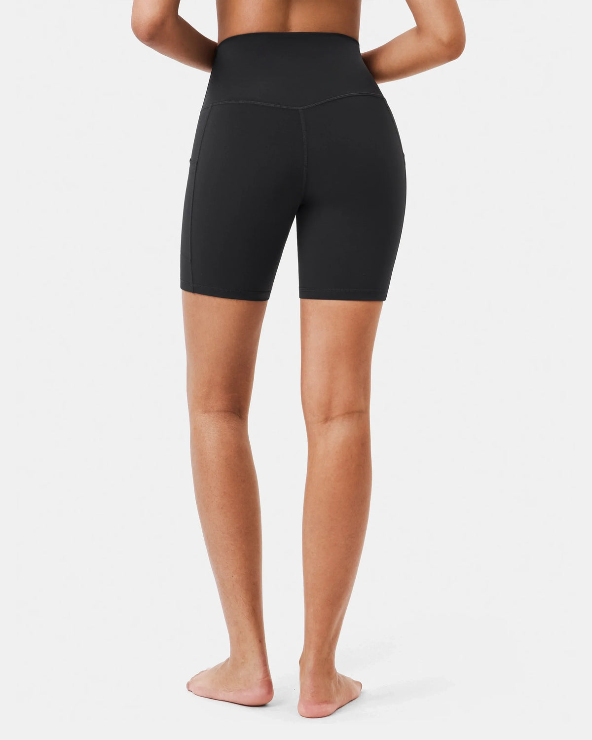 Essential High Waisted 6" Sports Short w/ Pockets — Black
