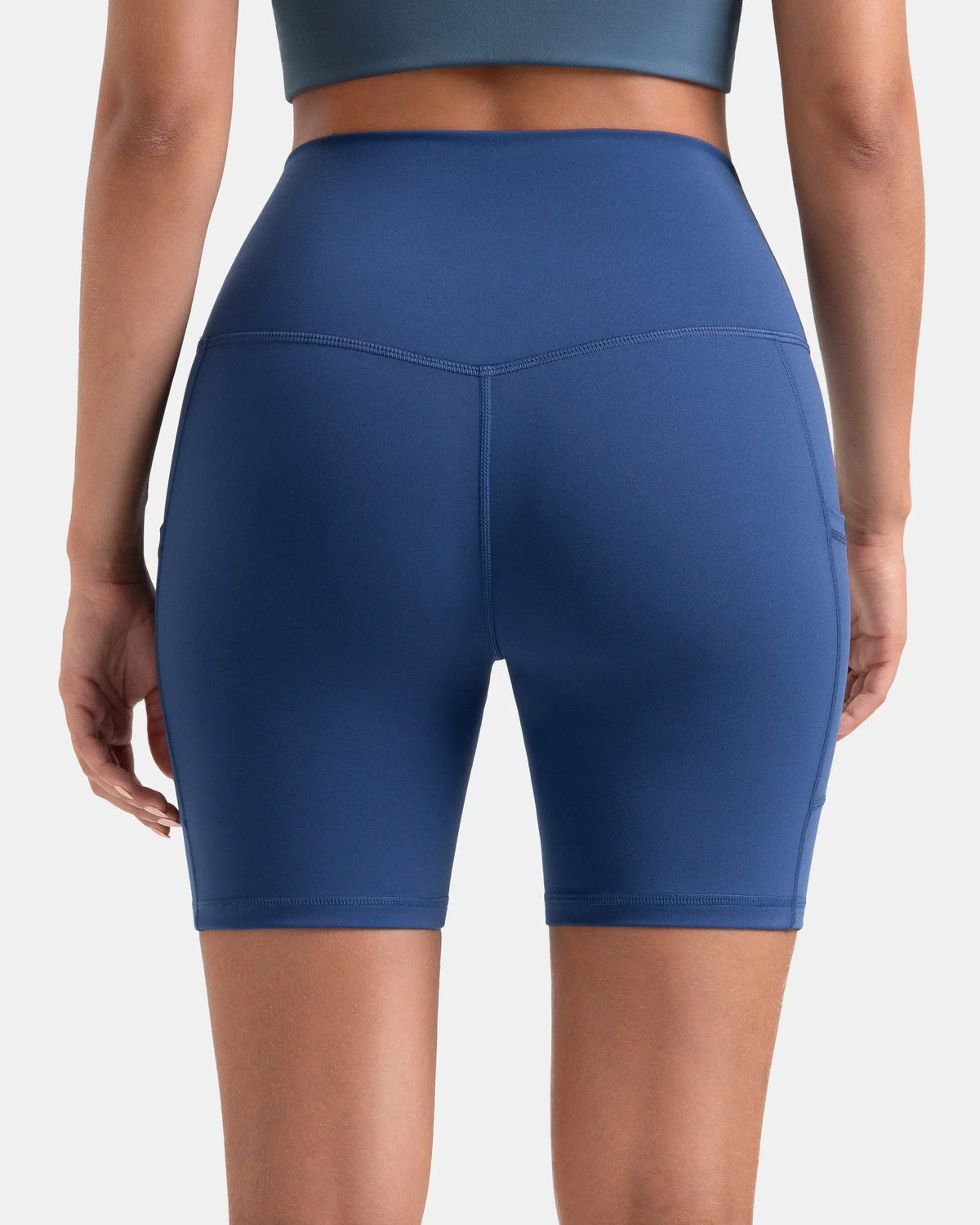 Essential High Waisted 6" Sports Short w/ Pockets — Blue Grouper