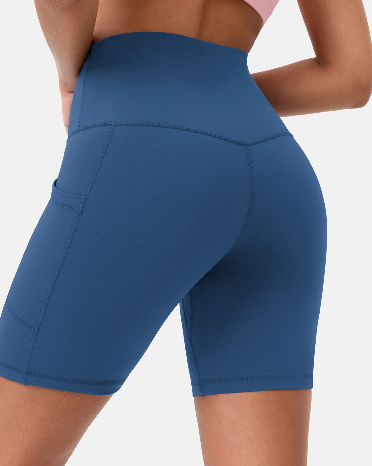 Essential High Waisted 6" Sports Short w/ Pockets — Classic Blue