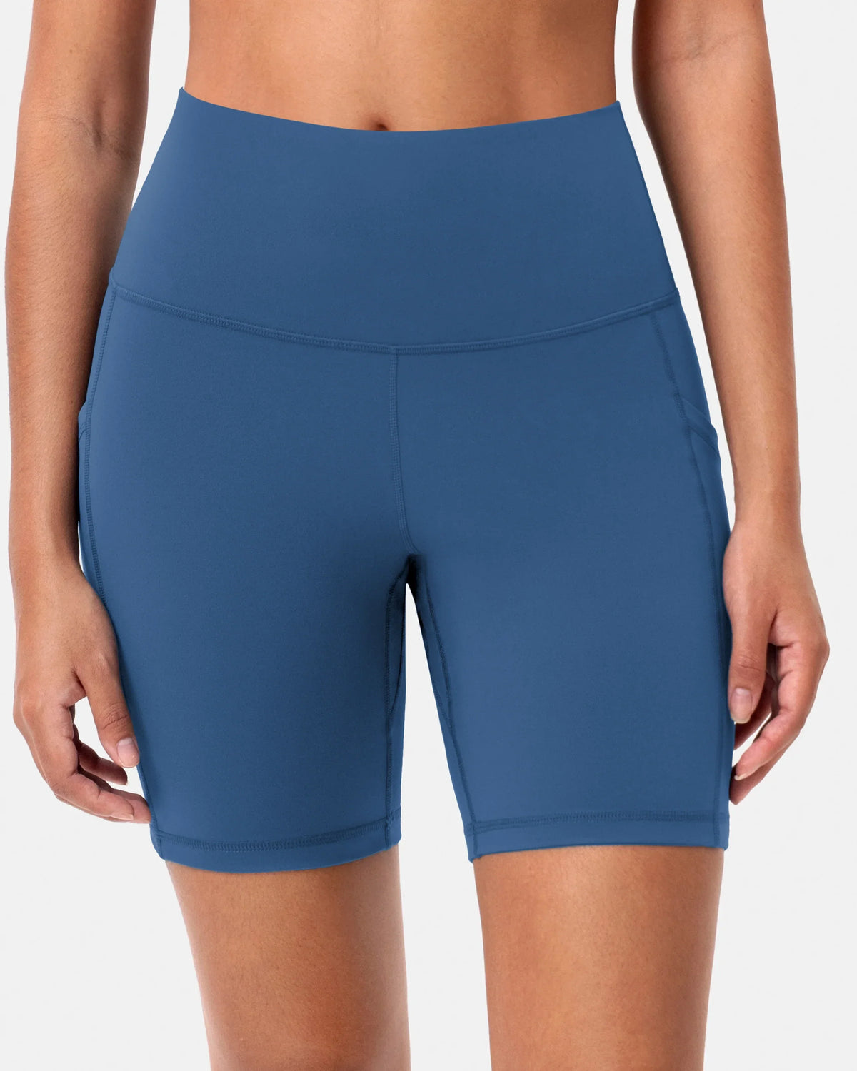 Essential High Waisted 6" Sports Short w/ Pockets — Classic Blue