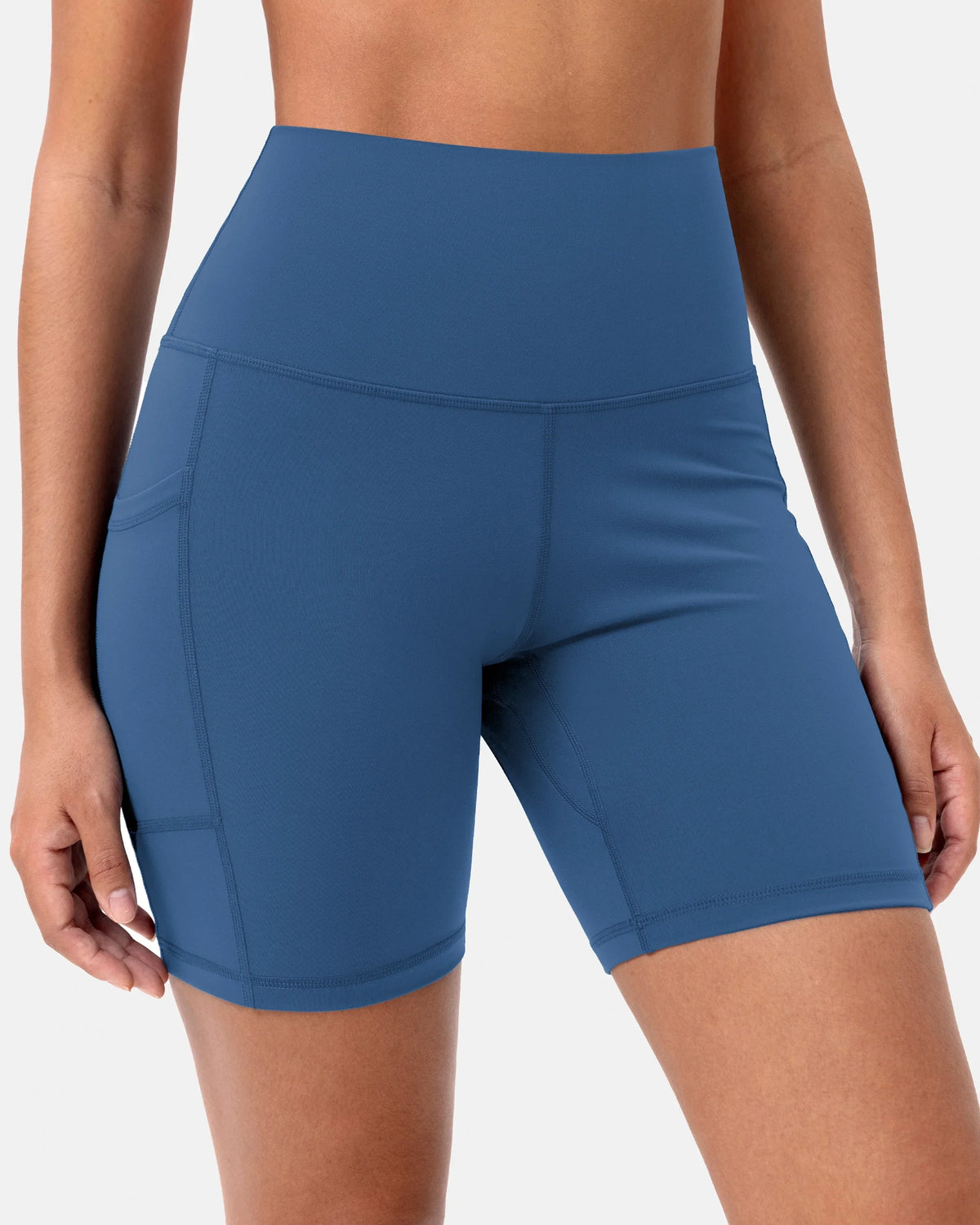 Essential High Waisted 6" Sports Short w/ Pockets — Classic Blue