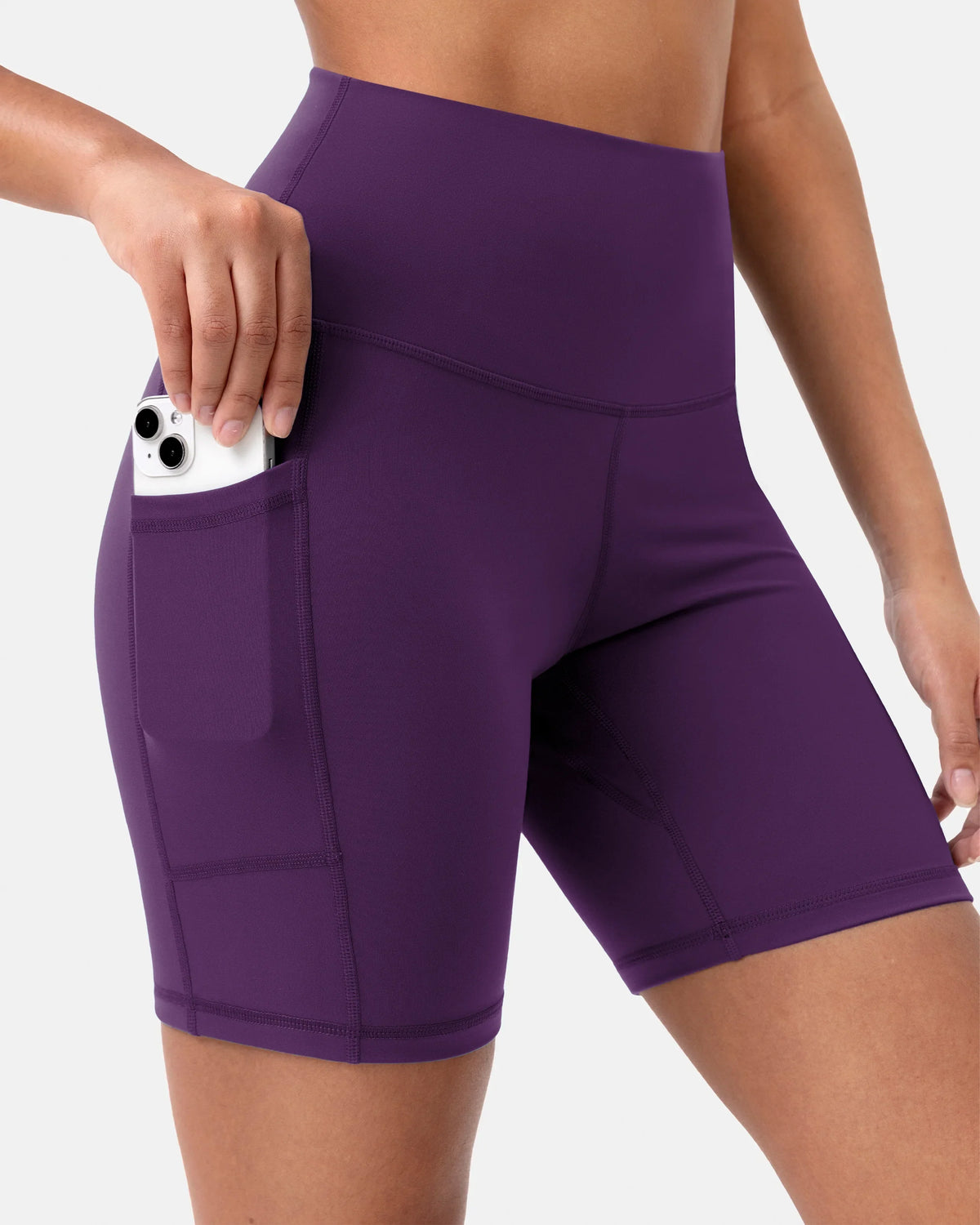 Essential High Waisted 6" Sports Short w/ Pockets — Deep Violet