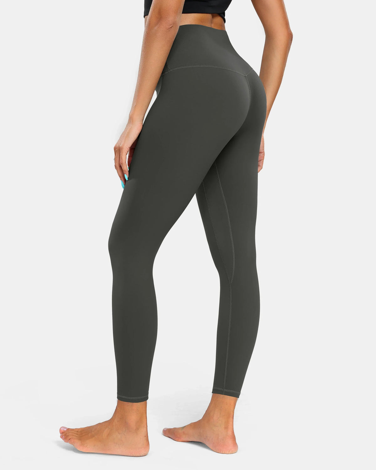 Essential High Waisted 7/8 Sports Legging — Charcoal Grey